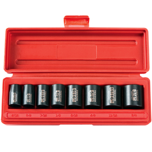 TEKTON MIT-4790 3/8 in. Drive Shallow Impact Socket Set (5/16 in.-3/4 in.) 6-pt. Cr-V from Hanover Tool