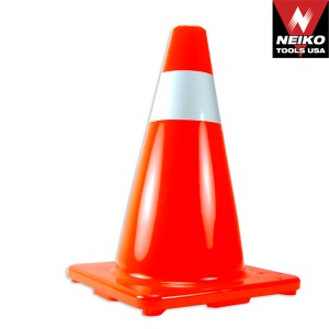Ridgerock Neiko-53858A 18 in. Orange Safety Cone with 1 Reflective Strip from Hanover Tool