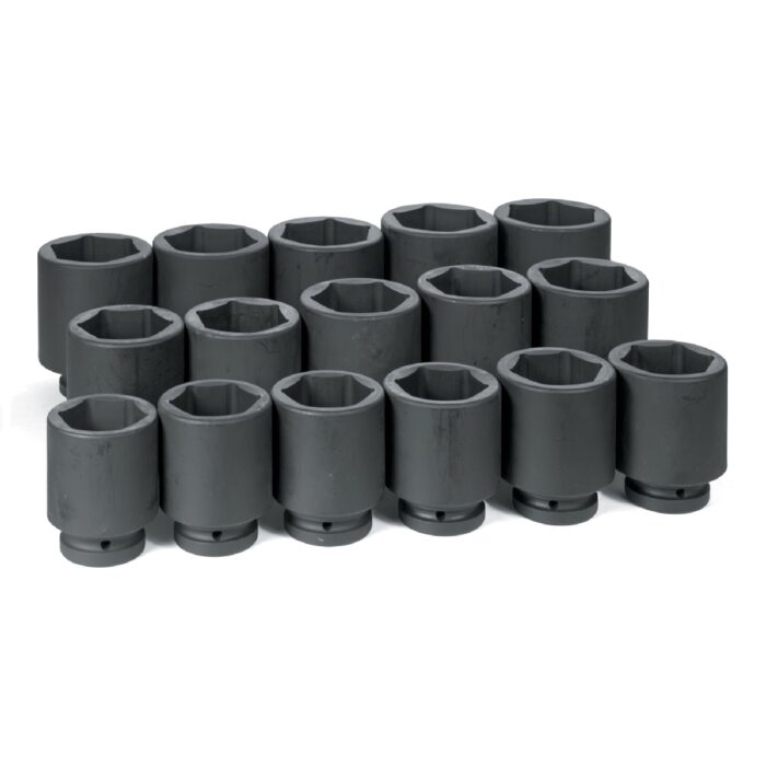 1″ Drive Deep Length SAE Impact Set – 2-1/16 to 3″